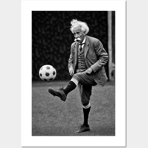 Einstein Kicks It Up: The Football Genius 9 Wall Art by MAPublishings